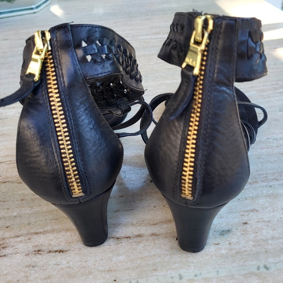 LAUREN Ralph Lauren Women's Meira Wedge Gladiator Sandals Black & GoldSize 8.5 B - Picture 3 of 8